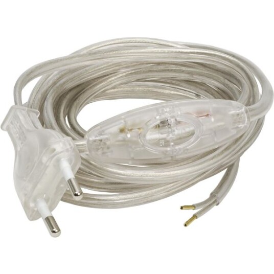 Gelia 4093231062 Lampeledning europastick-støpsel 2,5 m Belysning