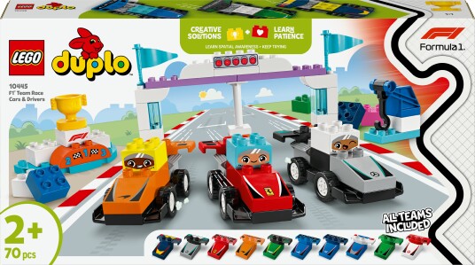 LEGO DUPLO Town 10445 F1 Team med racerbiler og sjåfører LEGO DUPLO Town 10445 F1 Team med racerbiler og sjåfører