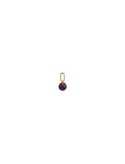 Design Letters Stone Drop Charm - Purple - 5 MM