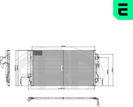 ERA 667355 Kondensator, klimaanlegg ERA 667355 Kondensator, klimaanlegg