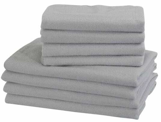 Borg Living Microfiber håndklær - 8 stk - Lysegrå - Lette håndklær