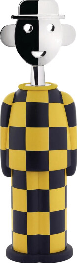 Alessi Corkscrew In Alkipaper® And Chrome Plated Zamak Pattern Design Giallo E Nero   Yellow   ONE SIZE