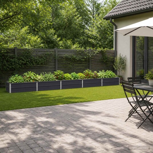 vidaXL Hevet Hagebed Antrasitt 400 x 40 x 24 cm kaldvalset stål