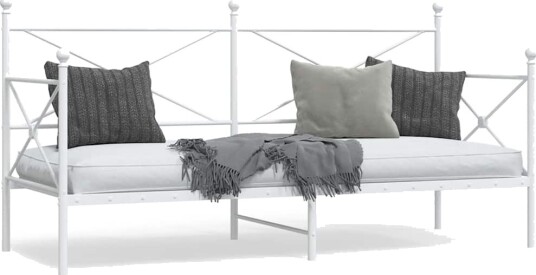 Dagseng uten madrass hvit 90x200 cm stål