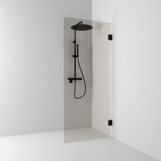 Svedbergs 180° Dusjnisje Rett 78,5 cm, Sort Matt/Bronseglass