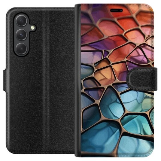 Lommeboketui til Samsung Galaxy A35 med Metalliskt mønster motiv