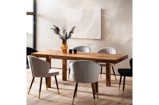 Wohnling Spisebord Wohnling Massivt treverk uttrekkbar 120 200 cm landlig hus