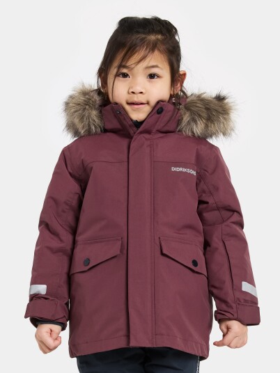 Didriksons Kids" Bjärven Parka 4 Anemon Red 130