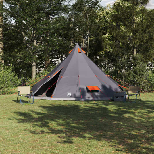 Tipi telt med tak Grå og Oransje 560 x 560 x 300 cm taft