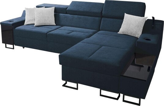 3 seters Sovesofa Høyre Blå 3 seters Sovesofa Høyre Blå