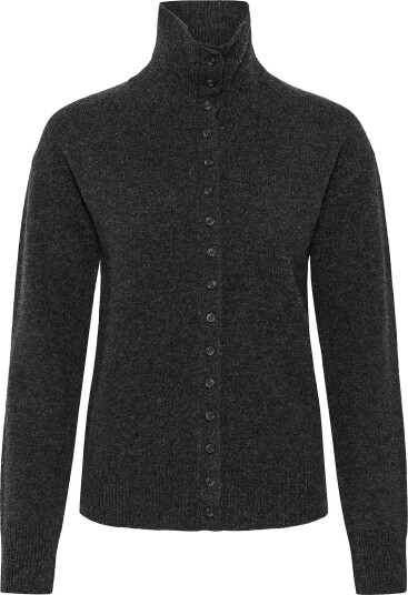 My Essential Wardrobe Mwtracy Knit Rollneck Cardigan DARK GREY MELANGE M My Essential Wardrobe Mwtracy Knit Rollneck Cardigan DARK GREY MELANGE M