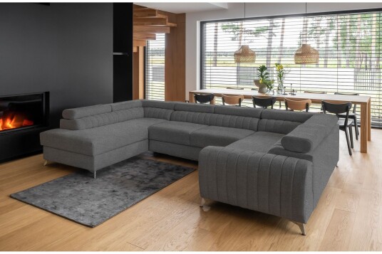 Kotori Hjørnesovesofa m. Sjeselong Grå