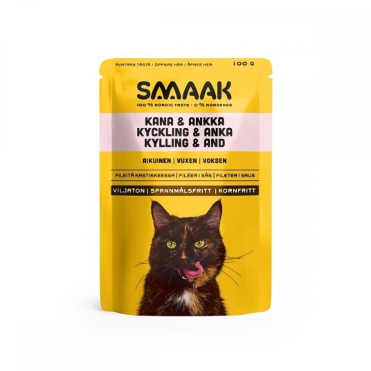 Smaak Cat Adult Kylling Og And Våtfôr 100 G Smaak Cat Adult Kylling Og And Våtfôr 100 G