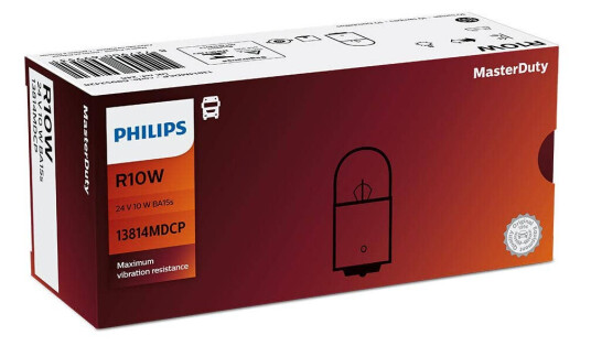 Philips R10W MasterDuty Parkeringslyspære bak 10 pakning