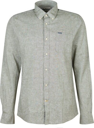 Barbour Men's Nelson Tailored Fit Shirt Bleached Olive XL, Bleached Olive