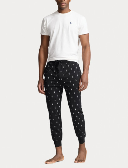 Polo Ralph Lauren Allover Pony Cotton Jersey Sleep Jogger - Black - XL