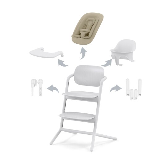 Cybex, Spisestol, Lemo Chair, 4i1 Pakke - All Hvit
