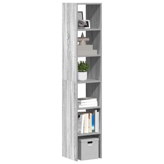  Bokhyller 2 stk stablebar grå sonoma 30x30x80 cm konstruert tre