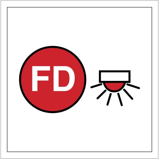 Automatic Fire Alarm Alu plate 40x40cm Reflekterende