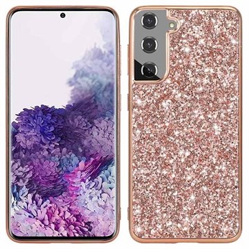 Samsung Galaxy S21 FE 5G Glitter Series Hybrid-deksel Roségull