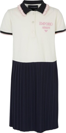Emporio Armani Kjole Off White/Navy Emporio Armani 5 år 110 Kjole Blå Hvit