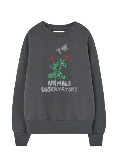 THE ANIMALS OBSERVATORY Flowers Dark Frey Bear Sweatshirt Grå 6 Y