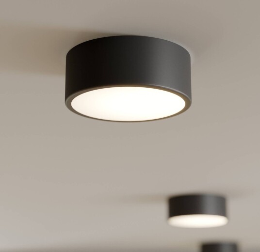 TEMAR LIGHTING Cleo taklampe Ø 20 cm IP20 svart metall E27