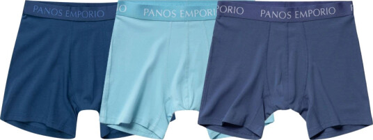 Panos Emporio 3pk Base Bamboo Boxer Poseidon/high Tide/water X Large