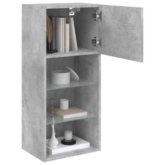 vidaXL TV-benk med LED-lys betonggrå 40,5x30x90 cm 8721012256330 vidaXL TV-benk med LED-lys betonggrå 40,5x30x90 cm 8721012256330