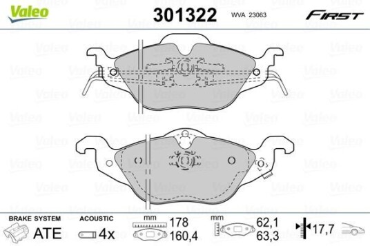 Bremseklosser VALEO 301322