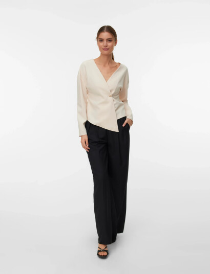 Vero Moda Vmsonja Ls Shirt Wvn Exp - Cream - XS Vero Moda Vmsonja Ls Shirt Wvn Exp - Cream - XS