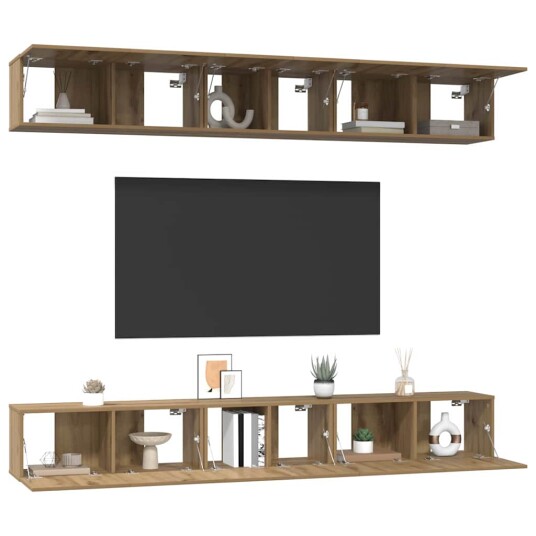 TV benksett 6 pcs artisan eik 60 x 30 x 35 cm Konstruert tre TV benksett 6 pcs artisan eik 60 x 30 x 35 cm Konstruert tre