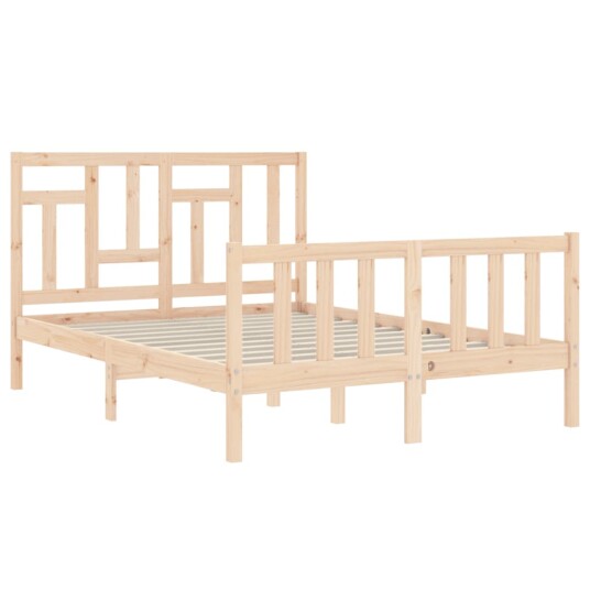 vidaXL Sengeramme med hodegavl 120x200 cm heltre