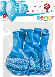 Bini Balloons Bini Balloons Ballonger Baby Boy Lyseblå Ø29cm 5 stk