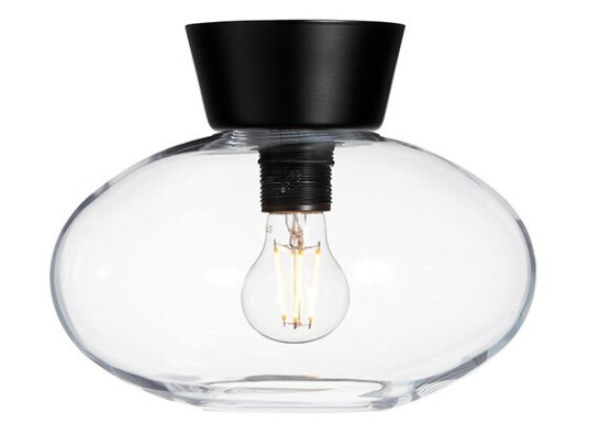 Belid Bullo Ceiling Ø27cm Matt svart Klar glass 1575753-01-0 1575753-09-0