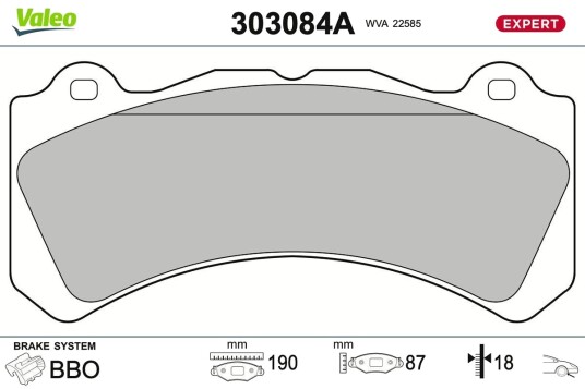 VALEO 303084A Bremseklosser