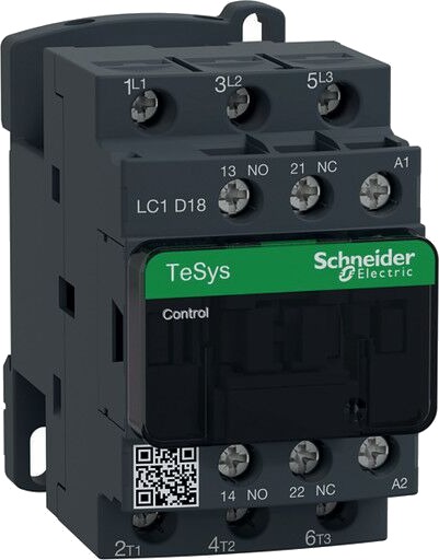 Schneider Electric Tesys d contactor lc1d18b7 3p 18a ac-3 7.5kw@400v 1no+1nc aux contact 24v 50/60hz ac coil (3389110349399) Schneider Electric Tesys d contactor lc1d18b7 3p 18a ac-3 7.5kw@400v 1no+1nc aux contact 24v 50/60hz ac coil (3389110349399)