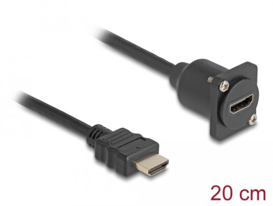 Delock D Type HDMI kabel 0.2m Svart
