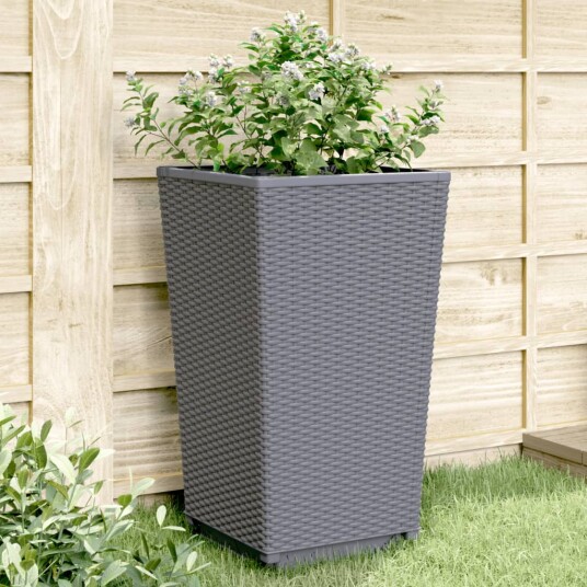  Plantekasser 2 stk grå 32,5x32,5x57 cm PP