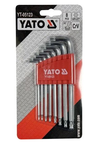 Yato Torx Kulehode Skrutrekkersett 8 Deler T9-T40