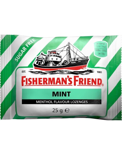 Sukkerfri Fisherman"s Friend med Smak av Mint 25 g Sukkerfri Fisherman"s Friend med Smak av Mint 25 g