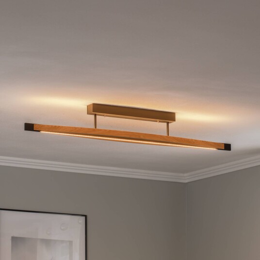Quitani taklampe Kiera eik/svart 38W