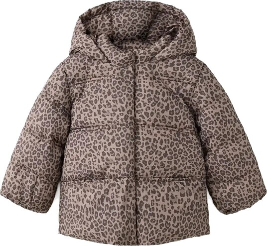 Mango Leopard Print Padded Anorak BROWN 104