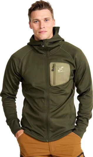 RevolutionRace Evolution Stretch Fleece Hoodie Herre Forest Night Størrelse:XL Herre > Overdeler > Fleece & midlayers