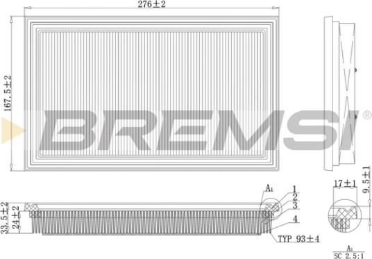 Luftfilter BREMSI FA1111 Luftfilter BREMSI FA1111