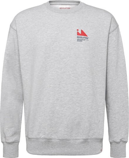 Revolution Printed Crewneck   Grey   L