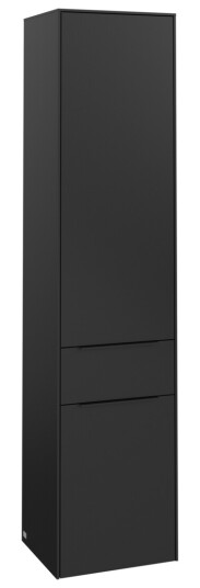 VILLEROY & BOCH SUBWAY 3.0 HØYSKAP 40X171 HØYRE 2 DØRER & SKUFF VOLCANO BLACK HÅNDTAK I MØBELETS FARGE
