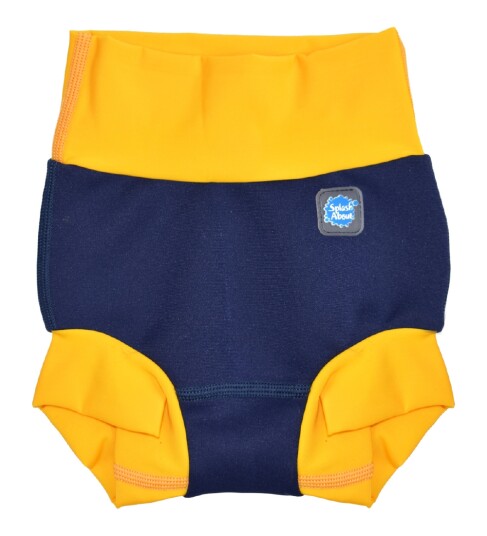 Splash About Svømmebleie Happy Nappy Ny UV50+ Navy/Gul Splash About 1 2 år 80 92 Svømmebleie Blå