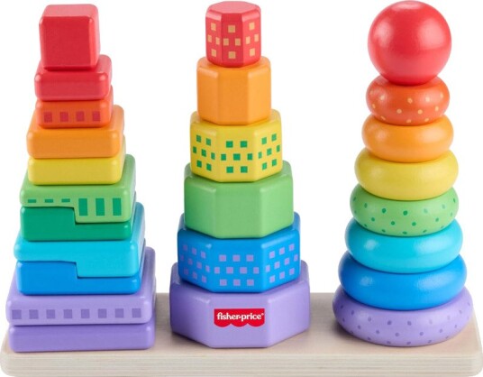 Fisher-Price StableOg Sorteringslek Med Klosser I Tre 3 stk 26 Deler FSC-sertifisert Fra 1,5 År
