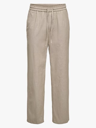 Only & Sons Sinus Loose Cotton Linen Pant Beige S